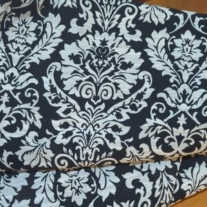Black and White Damask Patterned Fabric